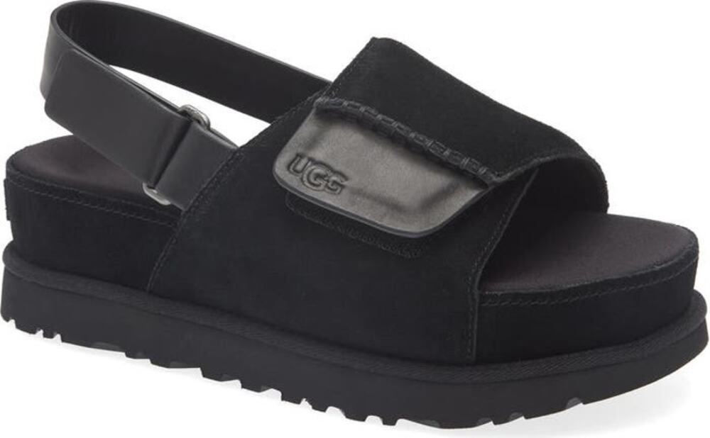 UGG Black Goldenstar Hi Slide Slingback Platform Slippers Sz. 9 1/2 NEW w/Box!